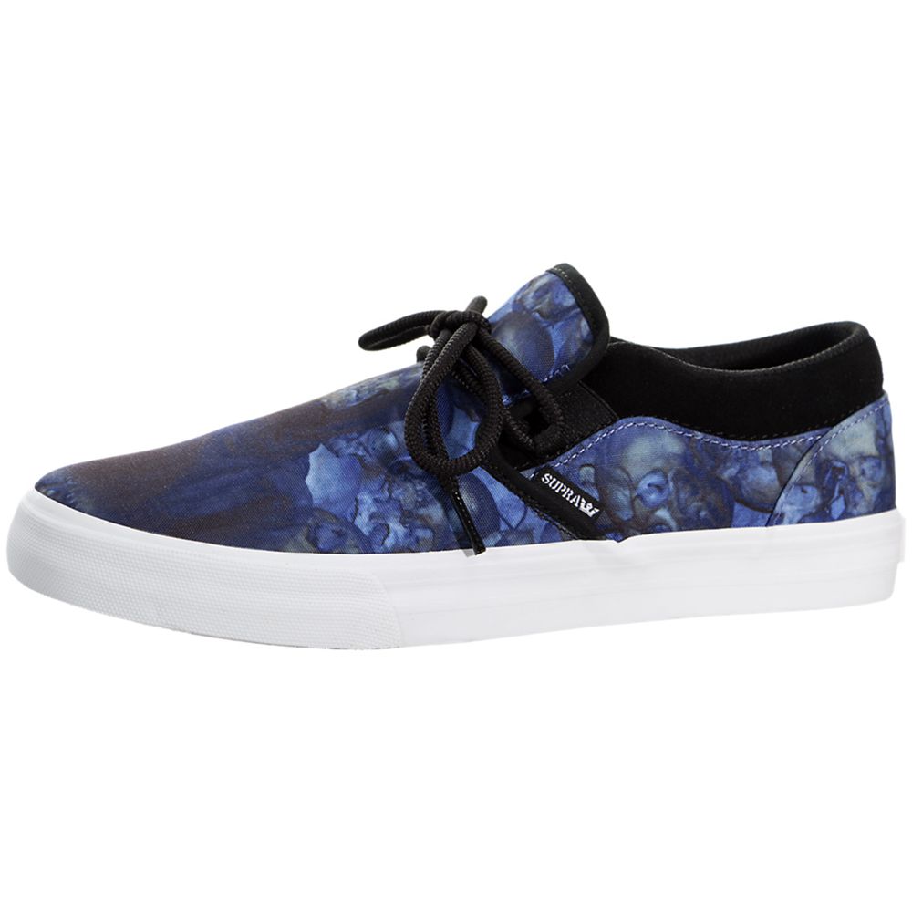 Baskets Basses Supra Cuba Bleu Blue Levitas Print/Black-White Homme | HCC-24624387